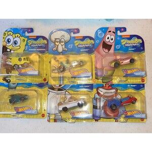 Hot Wheels 2020 1/64 Spongebob Squarepants Character Cars COMPLETE SET